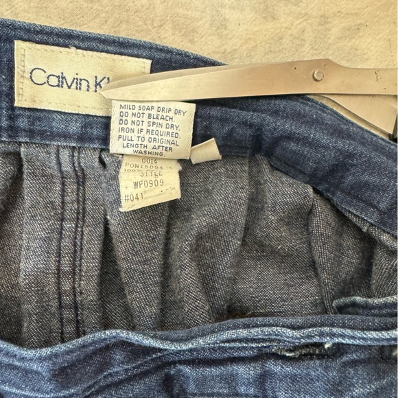Vintage Calvin Klein Denim Pleated Skirt - Picture 7 of 8